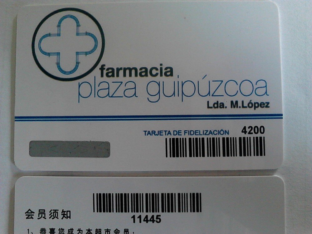 UV Barcode Card and barcode pvc card Printing