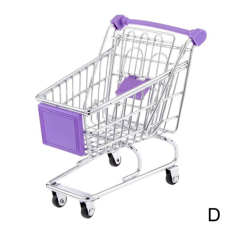 Mini Shopping Cart Supermarket Handcart Shopping Utility Cart Mode Storage Toy: D
