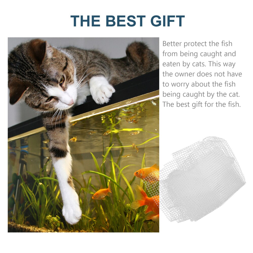 1PC Fish Tank Anti-Jumping Net Aquarium Net Fish Protective Mesh Net (White) Aquarium DIY Invisible Net Clear Mesh Netting