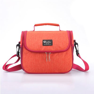 Thickening Thermal Bag Insulated Lunch Bag Zipper Food Bag Cooler Box Ice Pack Women Single Shoulder Thermo Bento Pouch: Orange