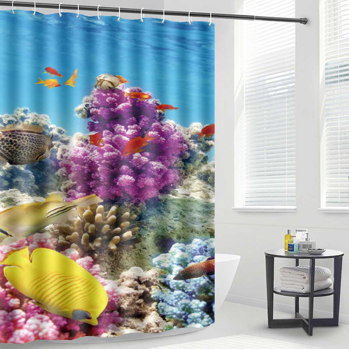 Retro Douchegordijn 182x182 Cm APROPHIC Boho Douchegordijnset – 4-delige Badkamer Set Met Gordijn, Mat, Toiletbril En U-vormig Tapijt Badkamer Set Retro
