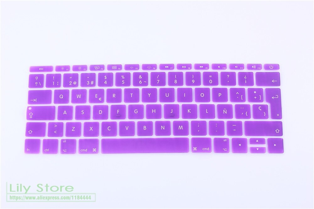 Silicone Keyboard Cover for MacBook 12" A1534 & MacBook Pro 13" A1708 - Ultra-thin Dustproof & Waterproof Skin: Purple