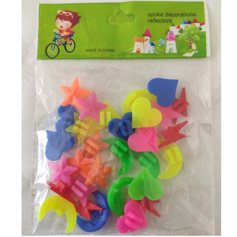 Cuentas de plástico para rueda de bicicleta niños, abalorios de plástico para rueda de bicicleta: 36pcs mix