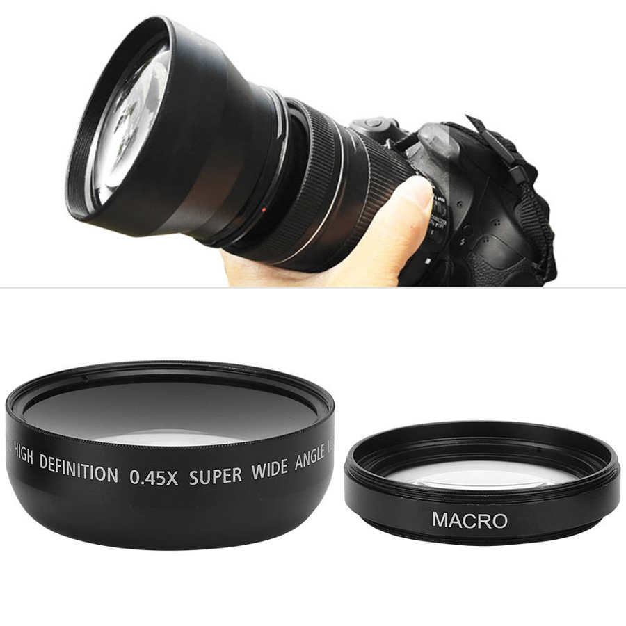 JSR 1155 Advanced 49MM 0.45X Wide Angle Macro Lens Fit for All 49MM Diameter Camera Lenses Macro Lens Camera Lens