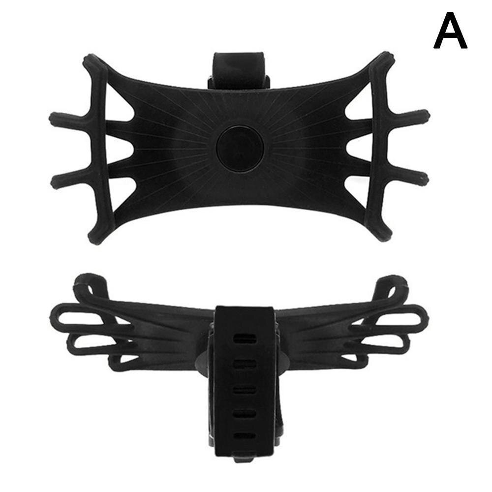 Soporte Universal para manillar de bicicleta de motocicleta soporte de teléfono de silicona para montar se puede girar montaje de coche: Black