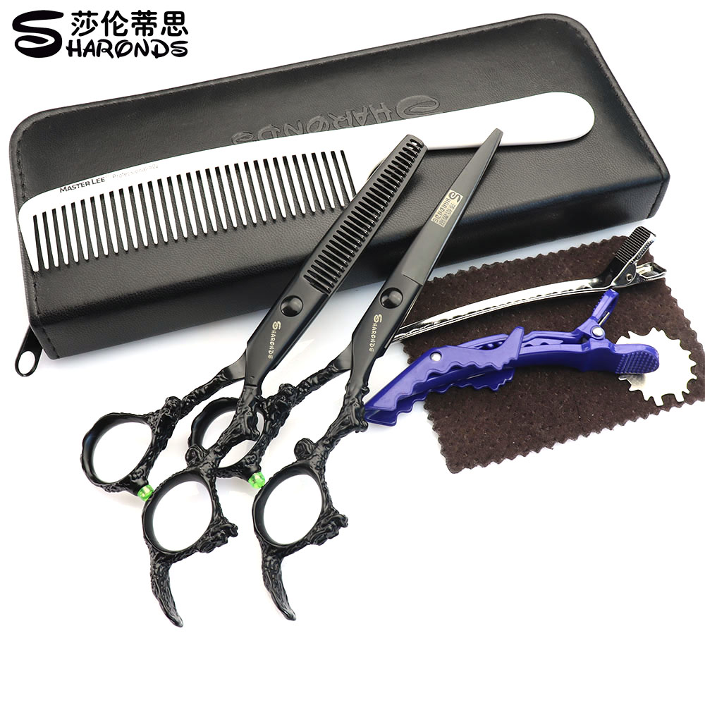 6 inch barber haircut scissors Japan 440c barbershop salon cutting shears thining scissors makas