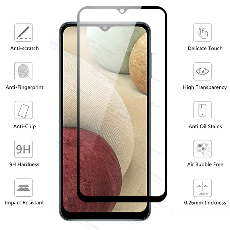 Funda transparente de silicona TPU para móvil, protector de película de vidrio templado para cámara Samsung Galaxy A12, A11, A02S, A21S, A20, A20s, Galaxy A12