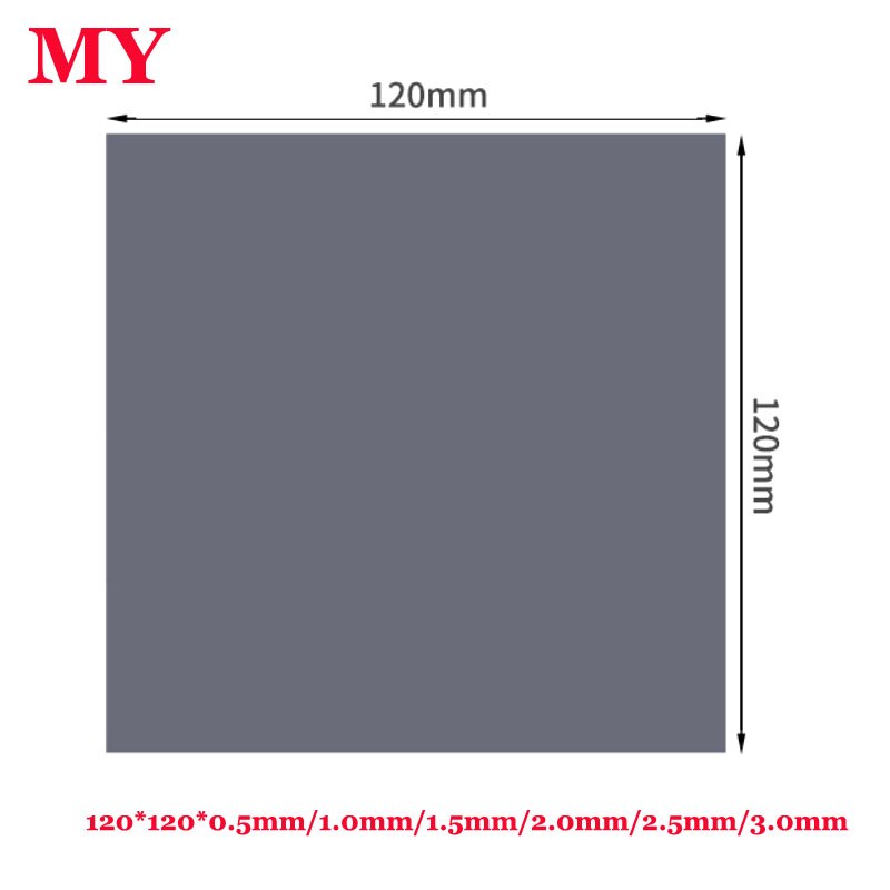 Thermal pad 2 W/mK 120X120mm Thermal conductivity CPU Heatsink Cooling Conductive Silicone Pad Thermal Pads: Blue / thickness 0.5mm