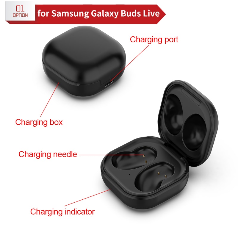 Draadloze Koptelefoon Opladen Doos Met Led Display Oplader Voor Samsung Galaxy Knoppen Live Bluetooth Headset Opladen Compartiment R180
