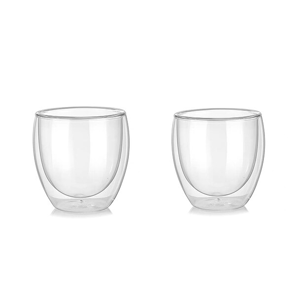 Loodvrije handgemaakte waterfles koffiekopjesset hittebestendige dubbelwandige glazen beker bier handgemaakte bierpul thee whisky glazen beker: 2 stuks  (250ml)