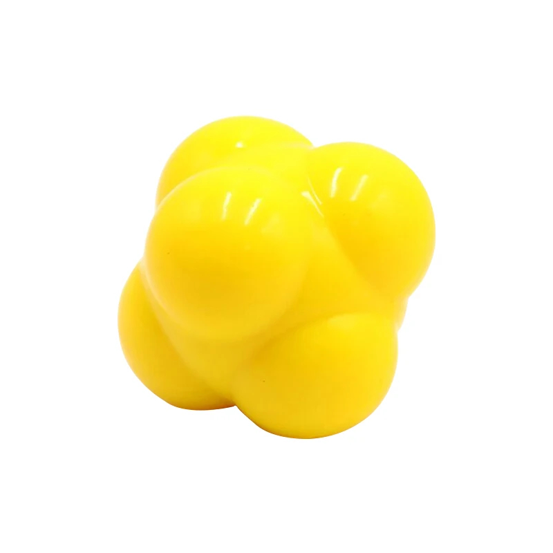 68mm hexagonala reaktionsbollar i silikon, smidighets- och koordinationsboll, reflexövning, fitnessboll, lämplig för barn och vuxna: Gul