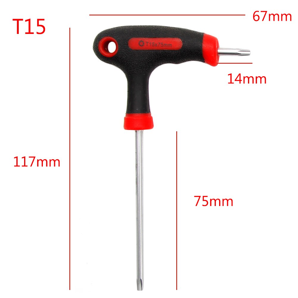 T-Handle Grip Torx &amp; Hex Allen Key Screwdriver Driver Tool T10/15/20/25/30/40: T15