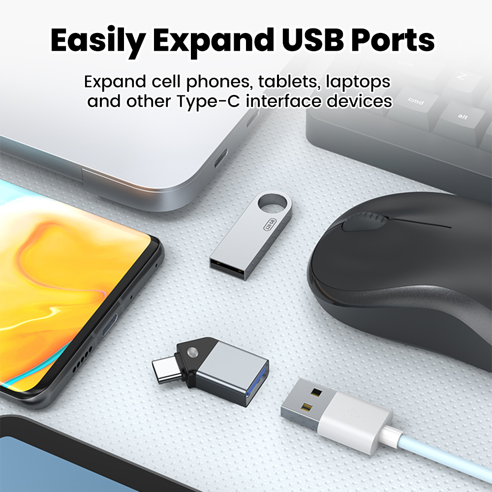 Type C To USB 3.0 Adapter 45 Open Angle USB Female To Type C Male Converter For Phone Laptop Card Reader U Disk Data Transfer