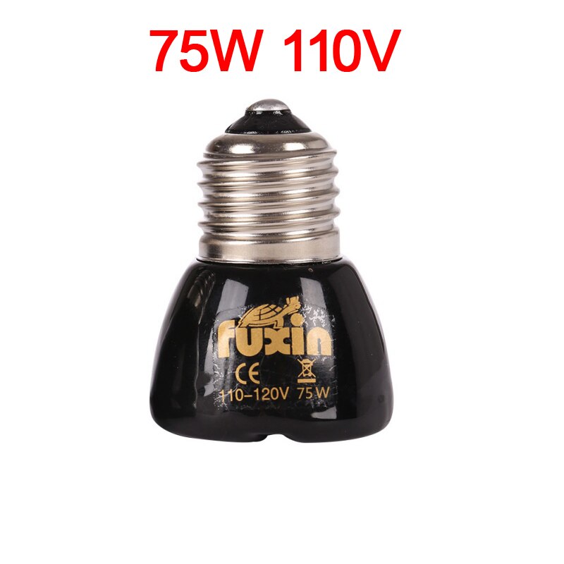 Pet Heating Light Bulb E27 25W 50W 75W 100W Mini Infrared Ceramic Emitter Heat Lamp Bulb Black for Reptile Pet Brooder 110V/220V: 75W 110V