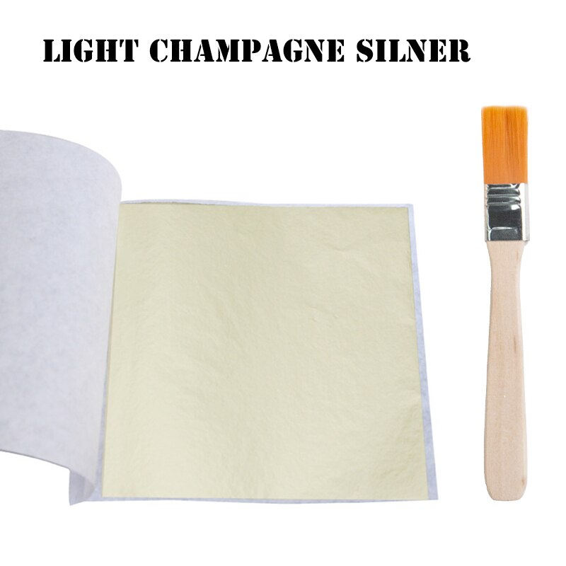 Aomily 8x8.5cm 10 Sheets Practical K Pure Shiny Gold Leaf for Gilding Funiture Lines Wall Crafts Handicrafts Gilding Decoration: Light Champagne