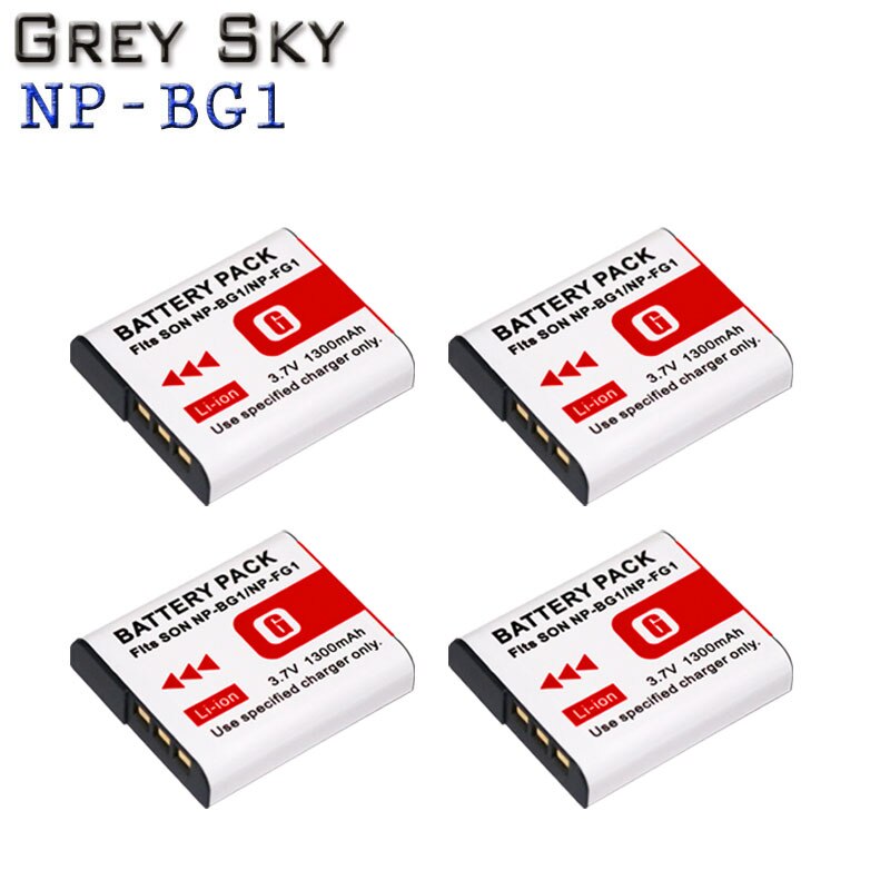 BG1 Batteries For Sony Np Bg1 Battery 1300mAh NP-BG1 For SONY Cyber-Shot DSC-H3 DSC-H7 DSC-H9 DSC-H10 DSC-H20 DSC-H50 DSC-H55: 4 battery