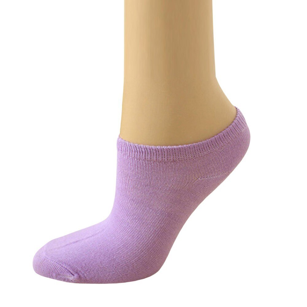 1 Pairs winter Womens Girls Leuke Solid Candy Kleur Grappige Microfiber Laag Uitgesneden Sokjes: Paars