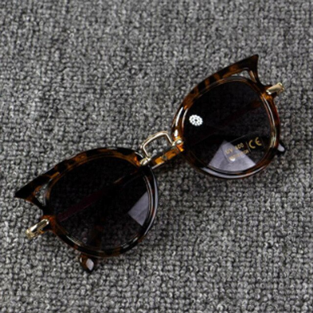 Gafas de sol gradientes para niños pequeños, lentes Vintage de gran tamaño, protección de seguridad: Leopard