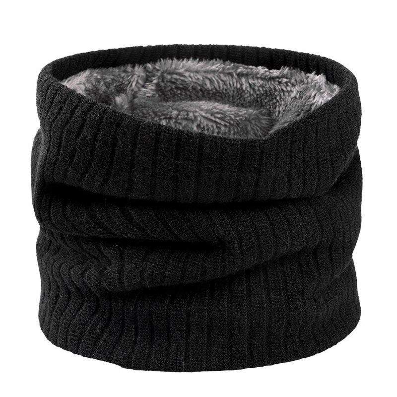 Bandana Winter Sjaal Voor Vrouwen Mannen Kids Unisex Dikke Wol Hals Sjaals Gebreide Ring Sjaal Voor Man En vrouw: black