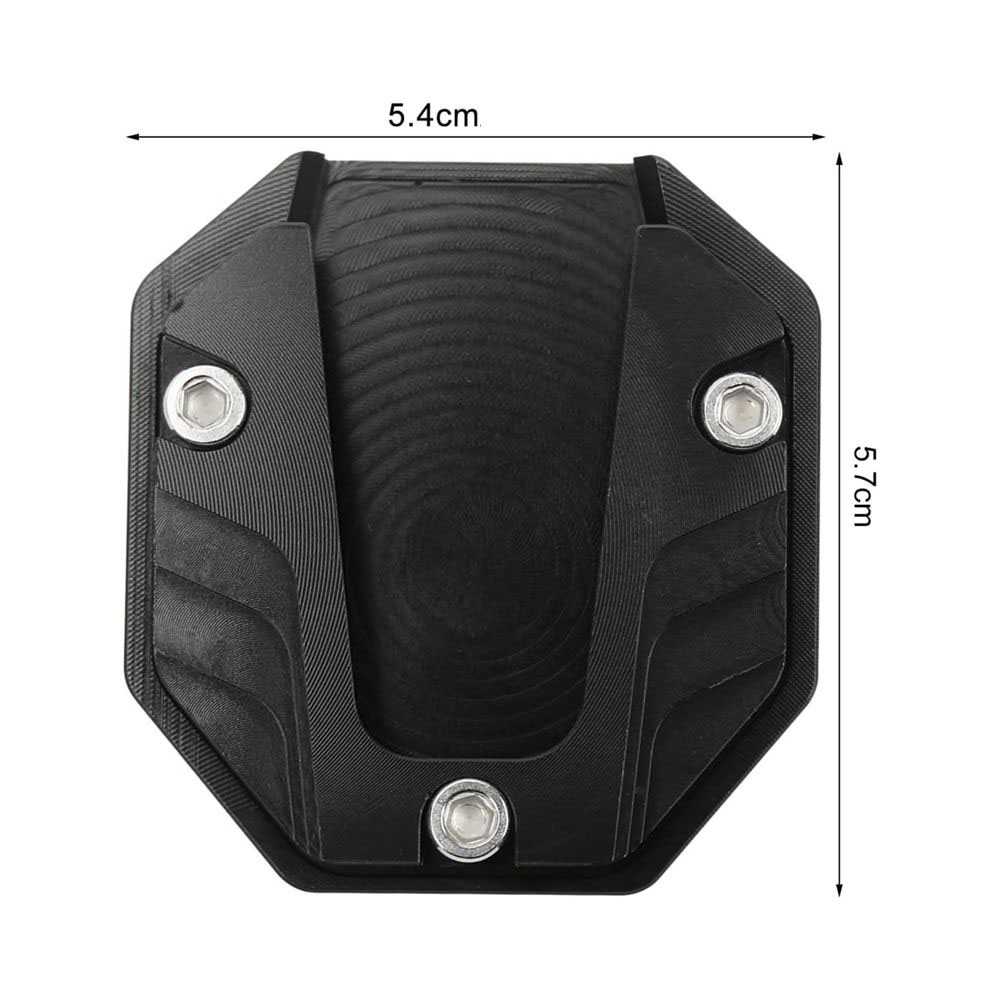 Universal Motorrad Kickstand Seitenständer Pad Vergrößern Verlängerung Fußplatte Hochfestes Stützzubehör Aluminium Schwarz