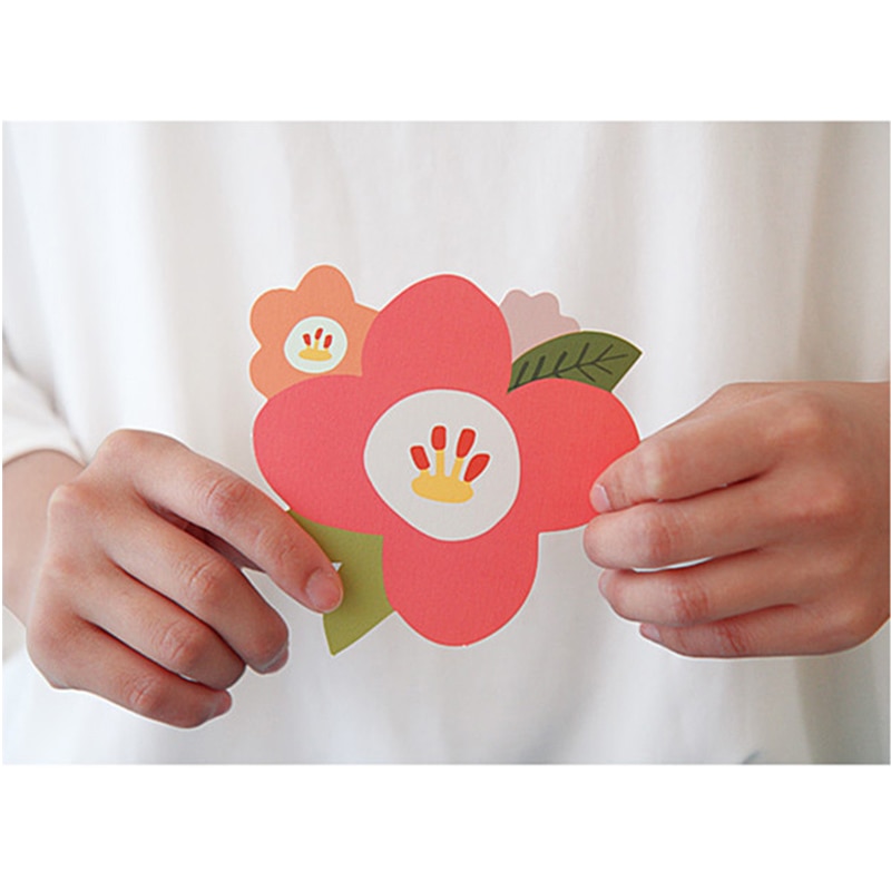 1 seal sticker+1 card+1 envelope/set flower greeting card thank you card birthday christmas envelope stationery