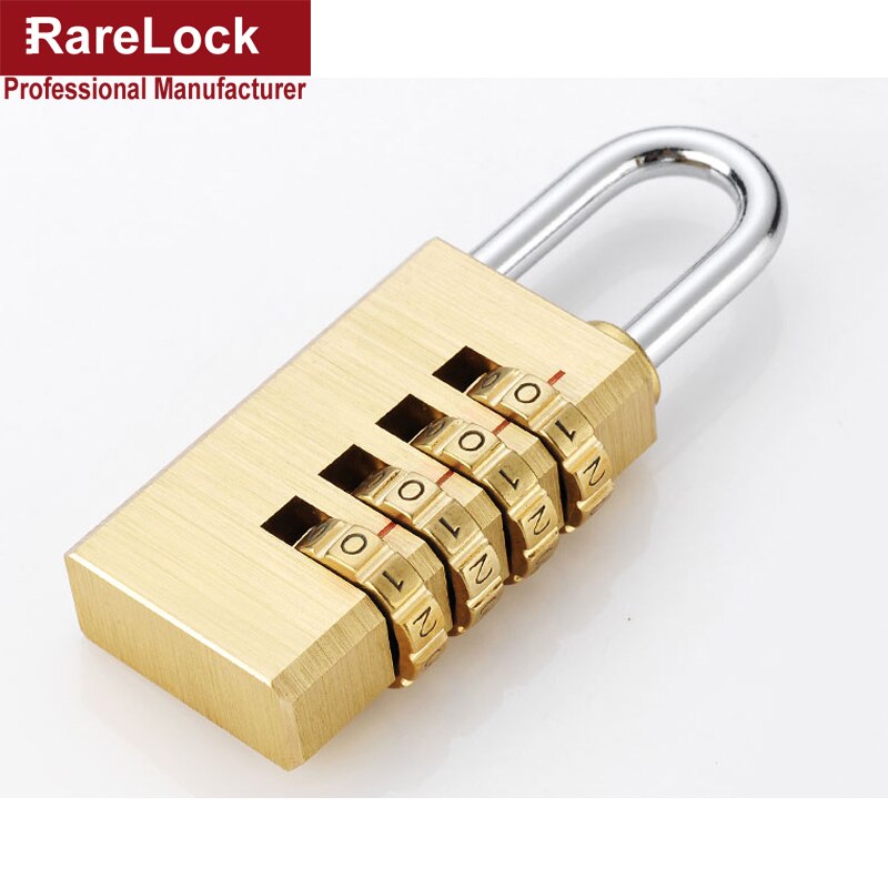 Mini Brass Combination Padlock Copper Padlock Password Lock for Warehouse Cabinet Bags Gym Locker Rarelock A