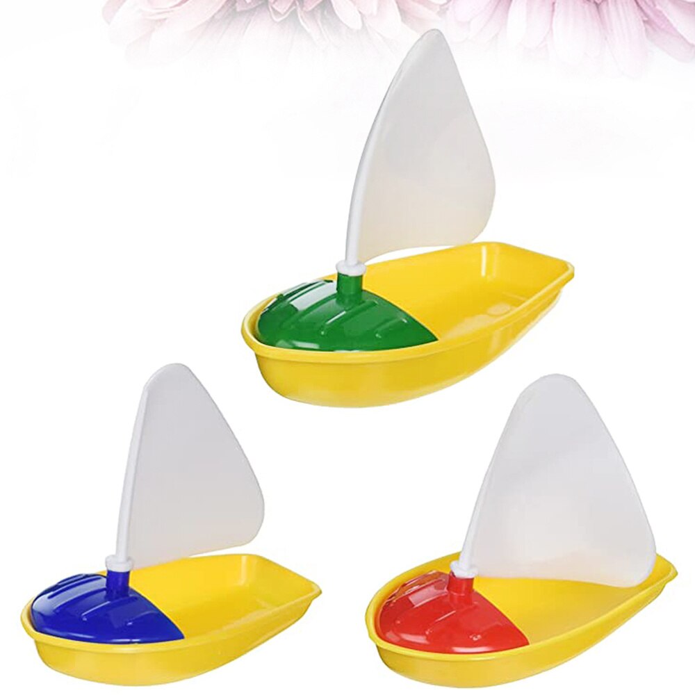1 Set 3 Stuks Mini Plastic Zeilboot Speelgoed Kinderen Bad Speelgoed Bad Speelgoed Voor Kinderen Todders Kinderen (Diverse kleur, kleine + Midden