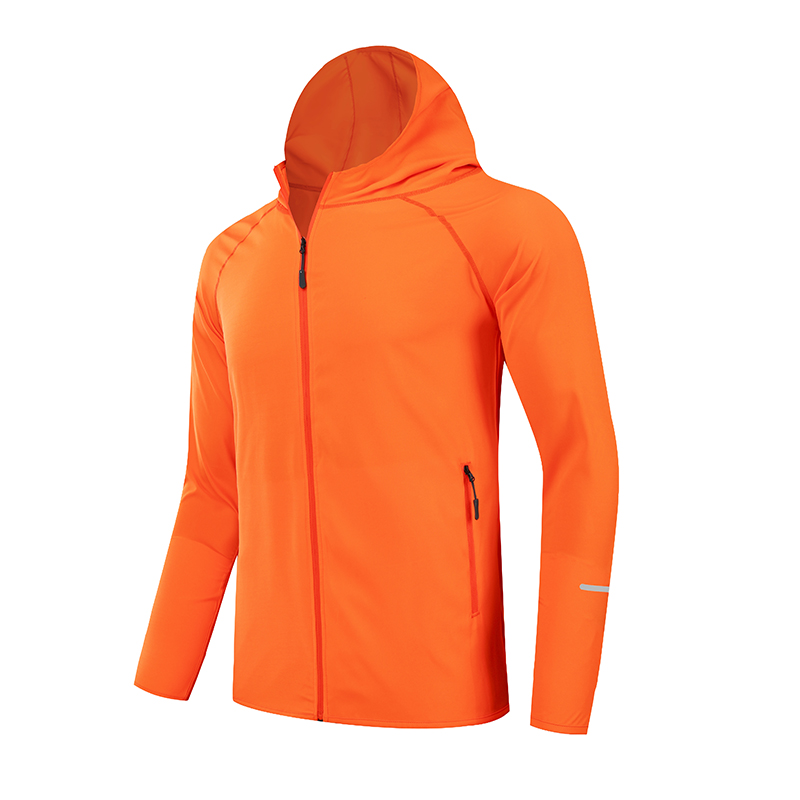 Laufjacke, reflektierend, für Höhle Sommer, schnell trocknend, für Fitnessstudio, mit Kapuze, Joggen, Sonnenschutz, Angeln, draussen, Wandern, atmungsaktiv, dünne Jacken