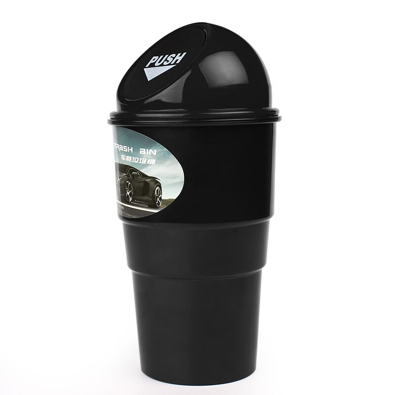 FORAUTO Car Trash Bin Portable Convenient Car garbage Can Dust Storage Holder Bin Styling Car Rubbish Collector: Black