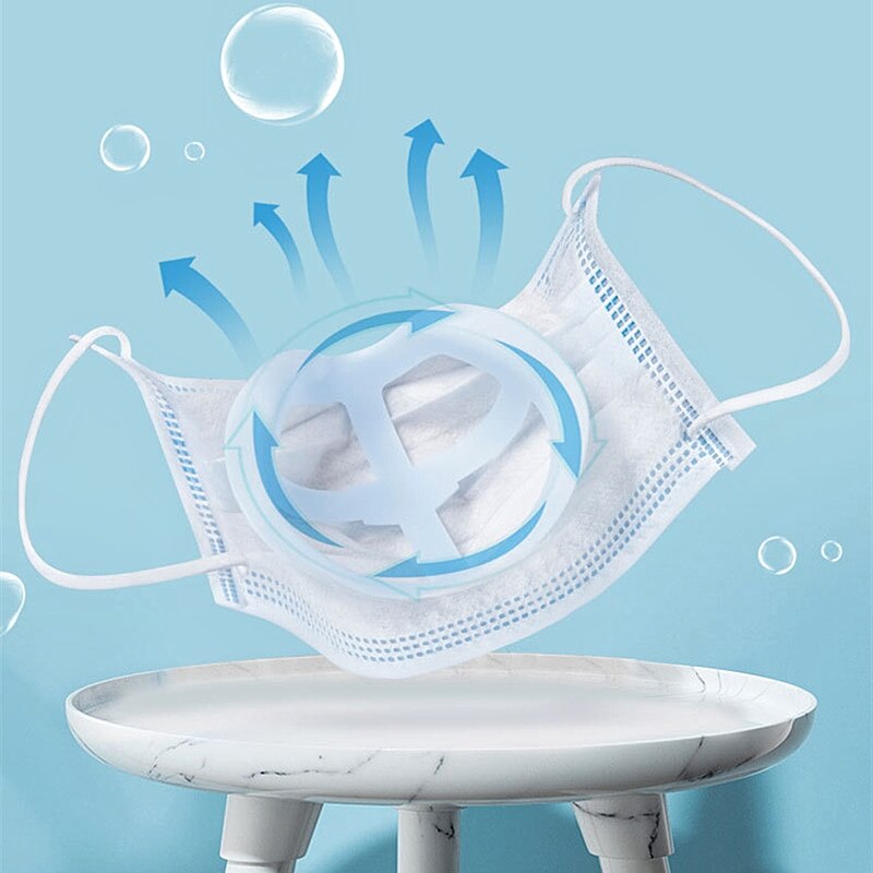 5 pièces Support de respiration 3D Support pour un port confortable cadre de soutien intérieur garder le tissu hors de la bouche réutilisable lavable H