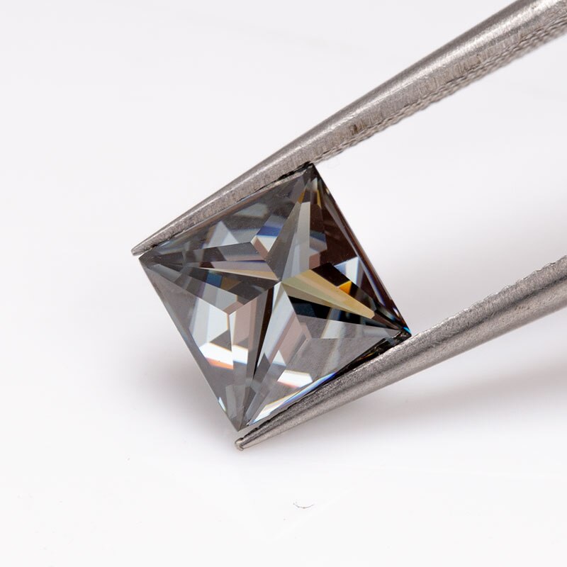 Grigio scuro di modo di colore pietre 5.5x5.5mm della principessa taglio allentato moissanite pietre preziose diamante кольца браслеты ьги с зеленным камн