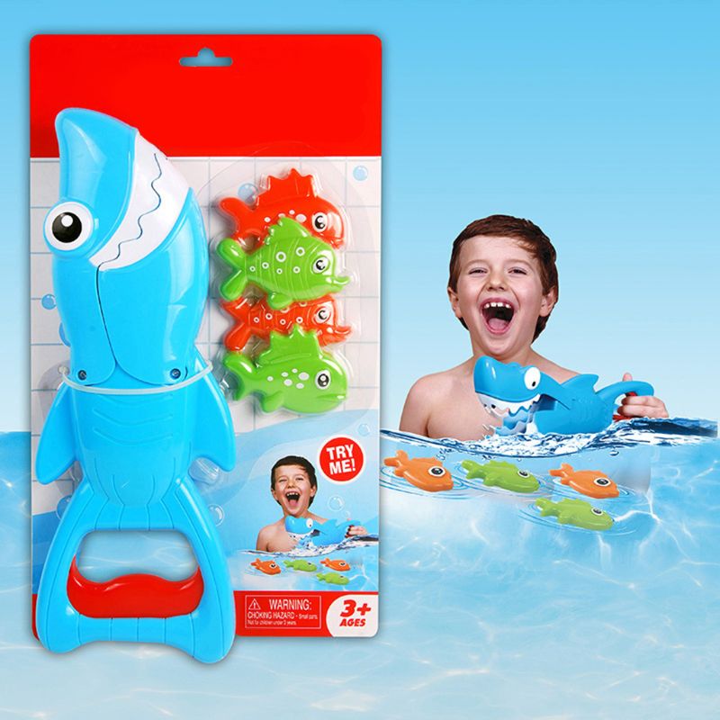Requin Grabber jouet de bain pour garçons filles attraper jeu avec 4 poissons baignoire pêche 23GD