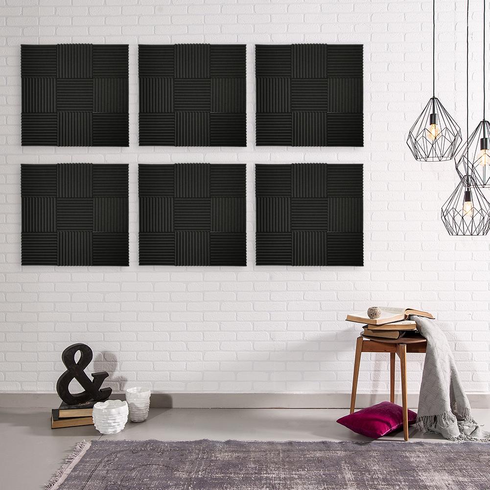 6/12 Pcs 300X300X25 Mm Geluiddichte Schuim Panelen Absorptie Spons Geluid Stop Absorptie Spons Drum kamer Accessoires Katoen Board