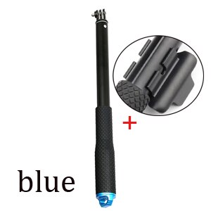 Aluminium 43 "Go Pro Hero 9 Einbeinstativ Selfie Stick + Fernbedienung clip halter Für GoPro hero 8 7 hero 5 zubehör: blue X clip