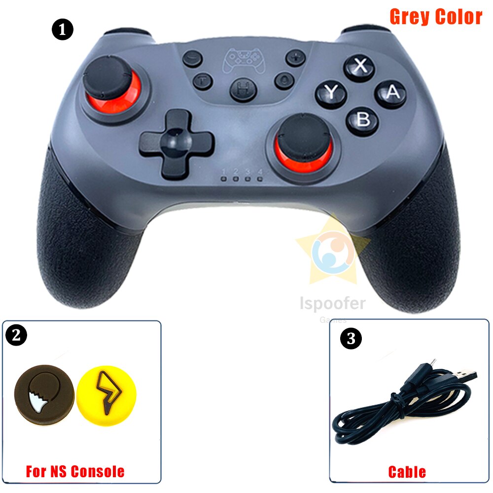 Wireless Bluetooth Gamepad For Nintend Switch Pro NS-Switch Pro Game Joystick Console for Switch Control with 6-Axis Handle: Grey 3IN1