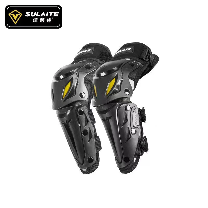 Ginocchiere per Moto ginocchiere e parastinchi regolabili per adulti, protezioni per le ginocchia equipaggiamento protettivo per ATV Moto Skateboard Skating: Black