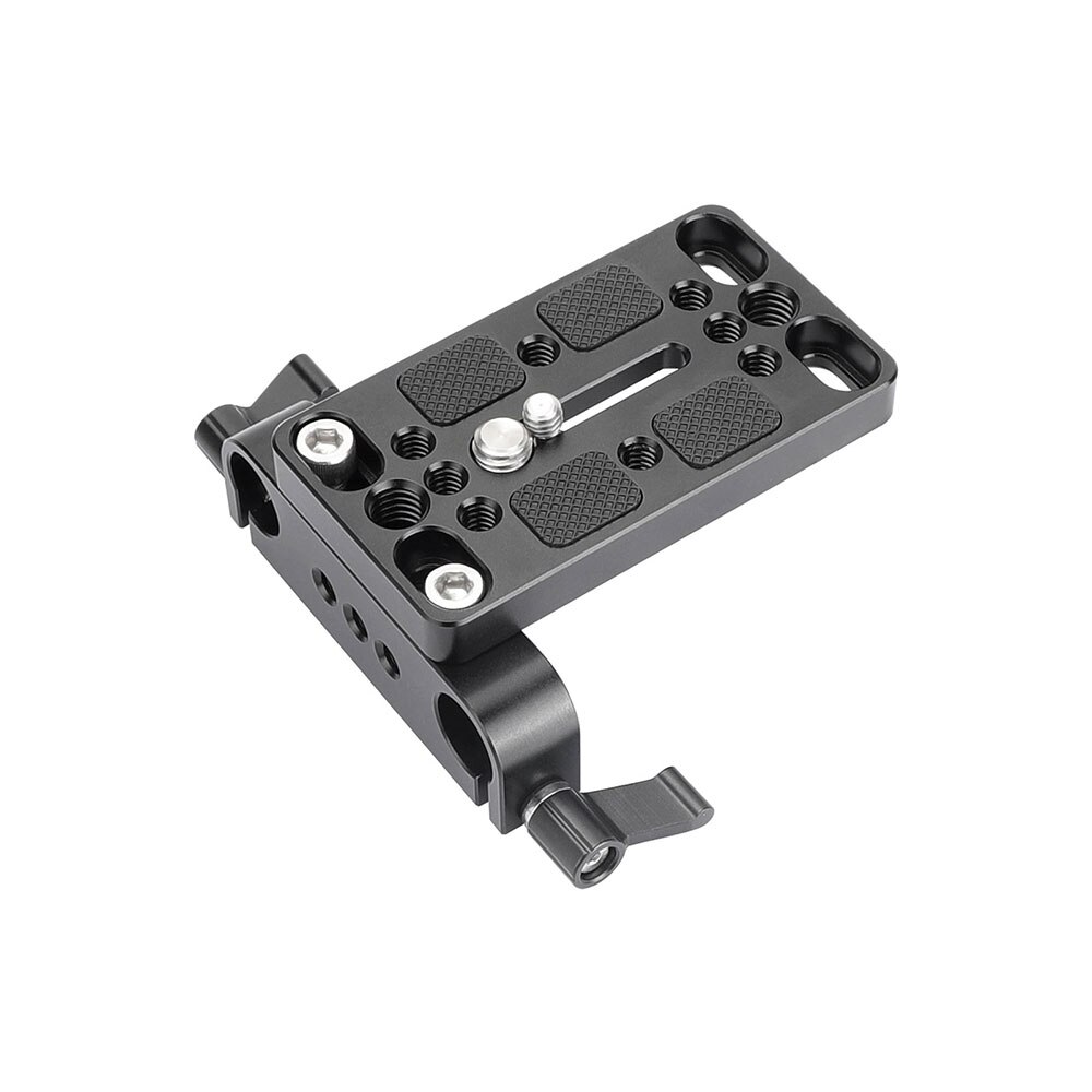 KIMRIG Camera Mounting Plate Tripod Mounting Base Plate Integrated With 15mm Dual Rod Clamp For Shoulder Support Rig: KM0010