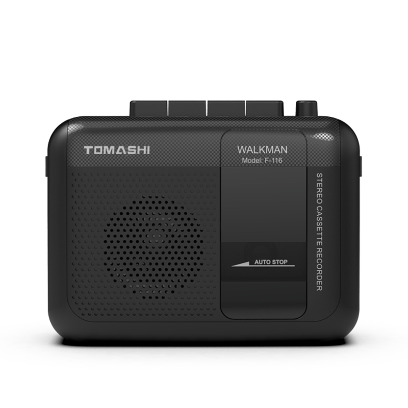 TOMASHI F-116 draagbare stereocassettespeler cassetterecorder Walkman met microfoon, hoofdtelefoonaansluiting, ingebouwde luidspreker