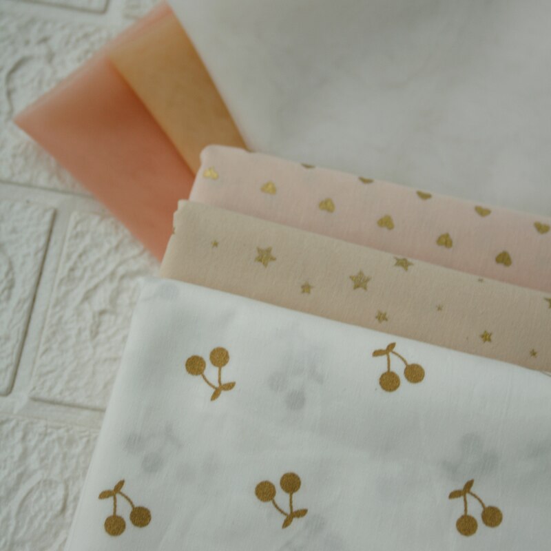Tissu en coton Mini étoile dorée 50cm x 140cm/pièce, vêtements pour robe chemise, tissu pour rideau de marionnette, matériel fait à la main