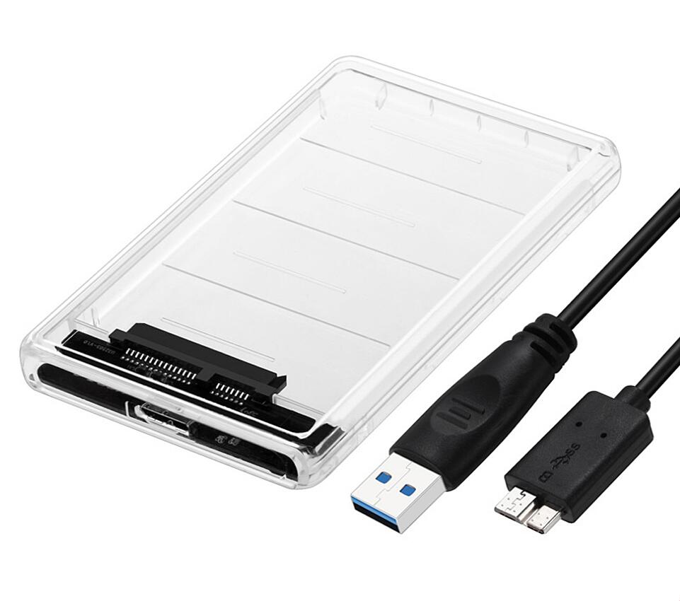 Chipal gjennomsiktig 2.5 -tommers hdd-deksel sata til usb 3.0- adapter høyhastighetsboks harddiskkabinett til samsung seagate ssd 5 gbps: Med kabel