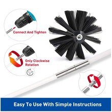 Chimney Cleaner Brush Clean Rotary Sweep System Fireplace Kit Rod Tool Set Fireplaces Stoves Cleaning Tools Parts Accessories