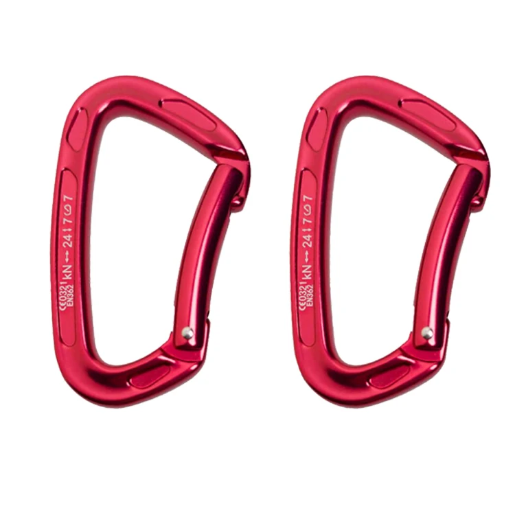 2/5 pces 24kn dobrado portão ao ar livre montanhismo escalada mosquetão montanhismo rapel resgate espeleologia de alumínio travamento: 2PC