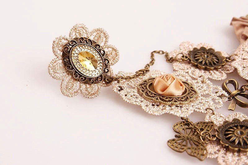 Bracelet Lolita rétro gothique à la pour femmes, accessoires de , beauté et fleurs d'halloween, FYSL012