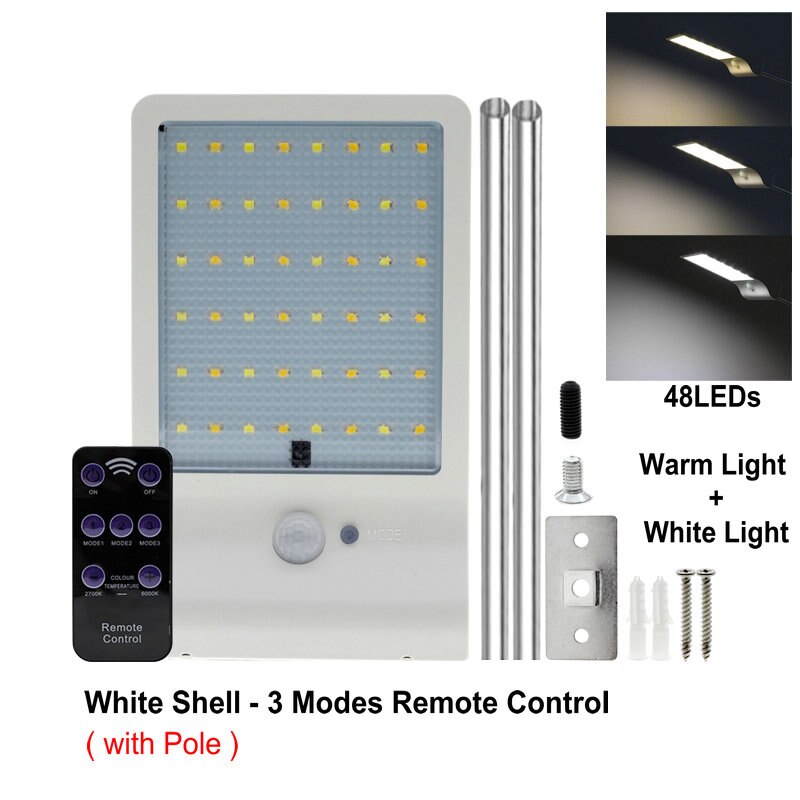 Led Zonne-straat Licht Outdoor Verlichting Pir Motion Sensor Waterdicht Voor Tuin Muur Afstandsbediening Energiebesparende Straat Lampen: Type 2