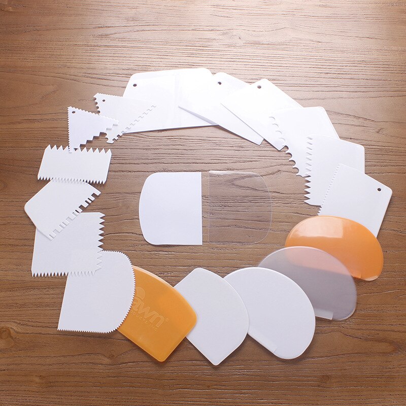19 stijlen taart schraper taart rand decoratie gereedschap schrapers uitstekers gladder gereedschap set  h877