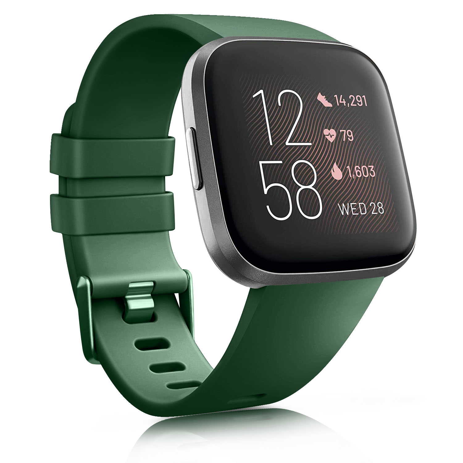 Strap für Fitbit Versa 2 Band Silikon Sport Ersatz Wristbelt Armband für Fitbit Versa Lite Armband Smartwatch Zubehör: green / size S for versa 2