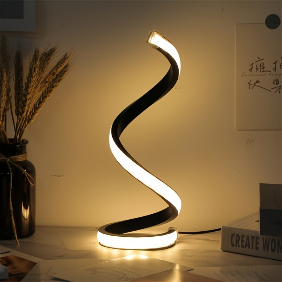 LED moderne minimalistische spiraal bureaulamp draadgestuurde bureaulamp drie kleuren led omgevingslicht voor bars cafés slaapkamer kamer decor