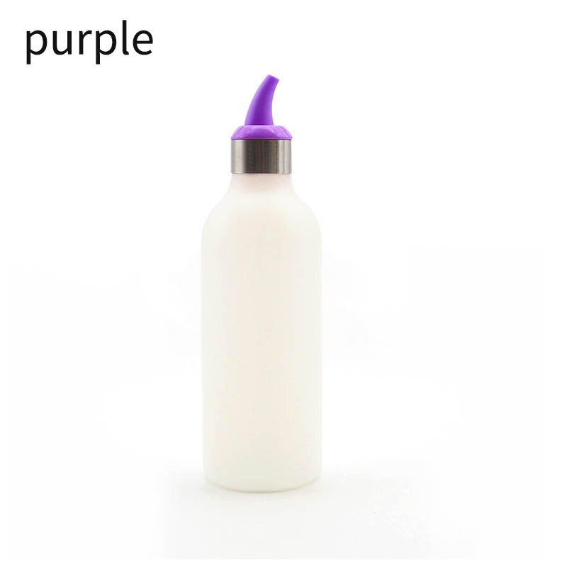 Botellas portátiles de plástico para condimentos, botellas de aceite vinagre, kétchup, herramientas de cocina para barbacoa, dispensador de utensilios de cocina: Púrpura