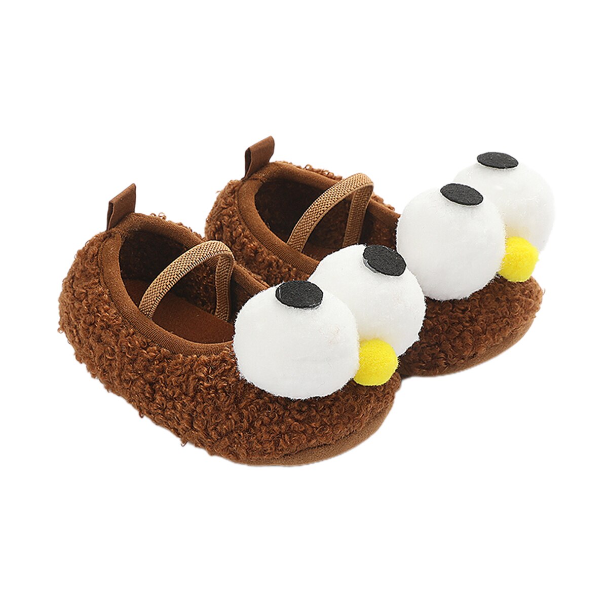 Baby Girls Boys Slippers, Soft Sole Plush Bedroom Shoes Infant Prewalkers with Big Eyes