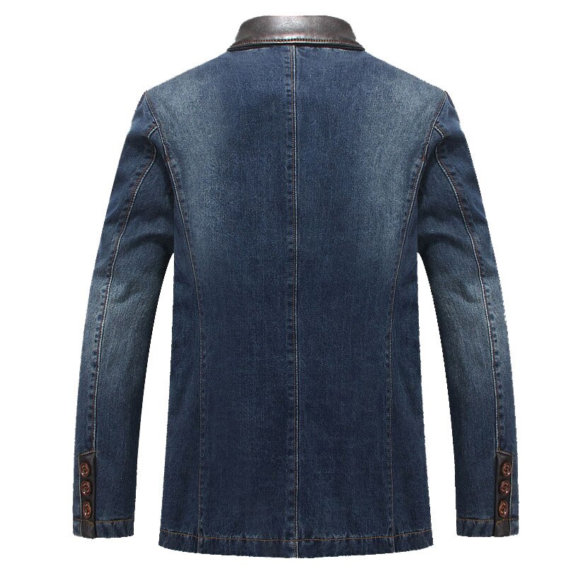 XIU LUO – Blazer en Denim 4XL pour homme, veste de costume, coupe ajustée, décontractée, manteau, printemps-automne